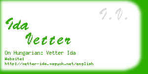 ida vetter business card